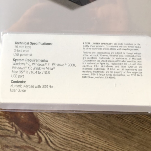 Targus Ultra Mini USB Keypad USB Port Connector Plug Play PC MAC 10 Key PAUK10U - Picture 5 of 5